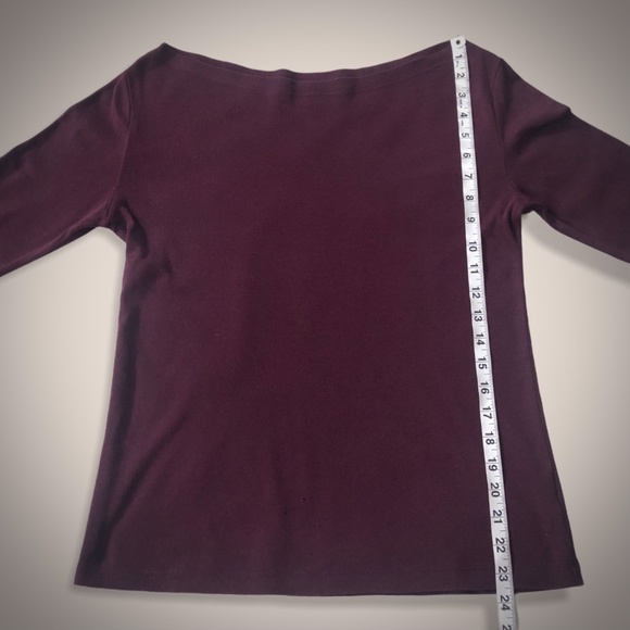 GAP Modern Boatneck Tee - Burgundy/Red - Large - Picture 4 of 9